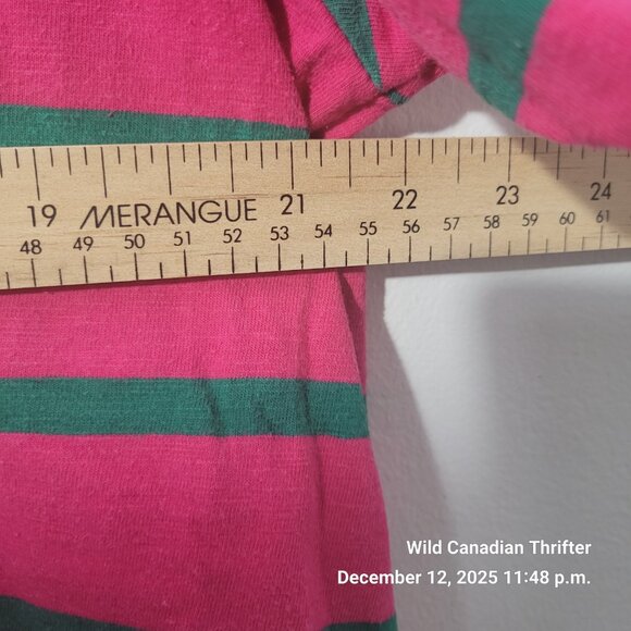 Guess L J Balvin Collab Pink Green Stripe Tee Yellow Collar Logo Shirt - Picture 7 of 7